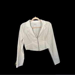 Lioness | Urban outfitters white collared cropped dress shirt